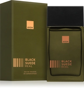 Apă de toaletă Avon Black Suede Real pentru bărbați 100 ml - parfum lemnos-aromatic cu note de bergamotă, lavandă și mosc, pentru bărbatul autentic, puternic și încrezător