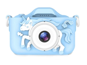Aparat foto pentru copii,rezolutie 1080P HD,ecran 2 inch,12 MP, unicorn - Albastru - Img 1