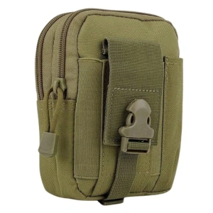 Borseta tactica pentru talie multifunctionala 1L, organizator EDC, poliester rezistent, impermeabil, verde 18 cm