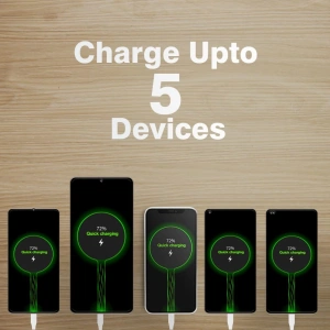 Cablu de incarcare telefon 5in1 cu micro USB,type C,iphone si 2x USB - Alb - Img 3