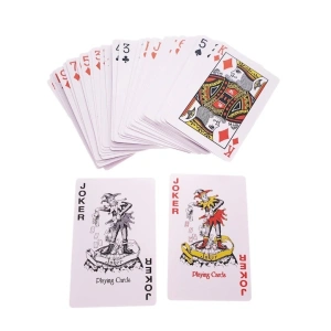 Carti de joc, din carton plastifiat, 54 bucati - Rosu - Img 3