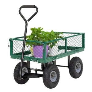 Carucior de gradina cu laterale rabatabile sarcina max 250 kg + husa textil - Img 3