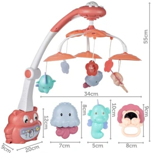 Carusel Interactiv Multifunctional bebelusi, 33 x 43 x 53 cm, lumini multicolore si sunete,Proiector cu animalute - Img 4