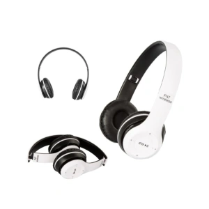 Casti audio, wireless, Bluetooth, lumini LED, radio FM, MP3, alb - Img 3