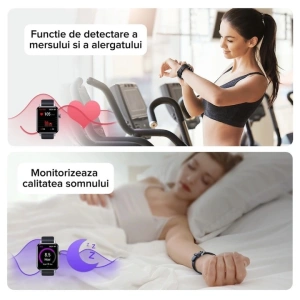 Ceas smartwatch, JR-FT5, monitorizare sport, rezistent apa, wireless, ecran HD 1.83'', apelare Bluetooth, microfon, negru - Img 3