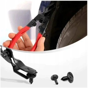 Cleste profesional pentru demontare clipsuri auto, pini si cleme tapiterie, extractor pentru ornamente si benzi decorative, otel calit, manere ergonomice - Img 5