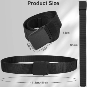 Curea barbati din nylon ajustabila, design fara gauri, catarama din plastic rezistent, 120 cm, maro - confort, simplitate si rezistenta zilnica - Img 4