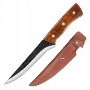 Cutit de bucatarie, 28 cm, otel inoxidabil, maner ergonomic, husa maro - Img 2