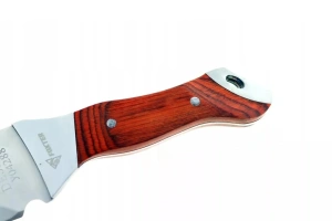 Cutit de vanatoare, tip maceta, maner ergonomic, 47 cm, husa inclusa, maro/argintiu - Img 3