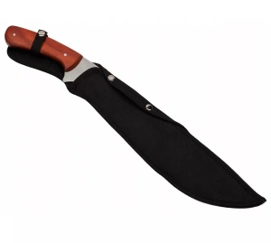 Cutit tip maceta, de vanatoare, maner ergonomic, otel inoxidabil/lemn, 51 cm, husa inclusa - Img 2