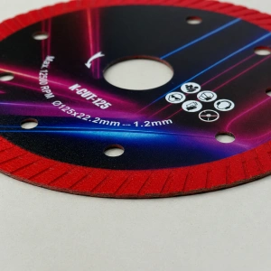 Disc diamantat turbo pentru gresie portelanata si ceramica, 125 mm, 22.2 mm, taiere uscata, grosime 1.5 mm - Img 5