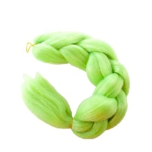 Extensie sintetica,par colorat pentru copii,lungime 60 cm - Verde - Img 3