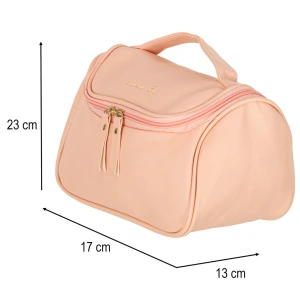 Geanta cosmetica, pentru calatorii, PVC, 23 x 13 x 17 cm, roz - Img 2