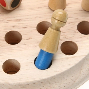 Joc de memorie Montessori din lemn, multicolor, tabla rotunda 17 cm, 24 pioni si zar colorat, joc educativ pentru dezvoltarea atentiei si memoriei, 4 ani+ - Img 8
