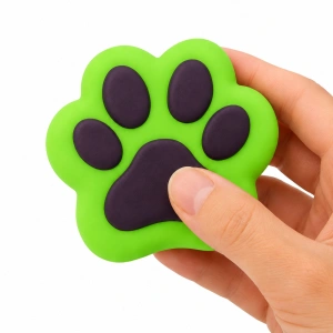 Jucarie antistres squishy, in forma de labuta de pisica, revenire lenta, pentru relaxare, 7.5 x 5.5 cm, verde/negru - Img 4
