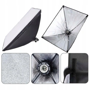 Kit iluminare foto-video cu 2 softbox-uri profesionale, lumina naturala 5500K, becuri 30W, stative 95-200 cm, negru - Img 10