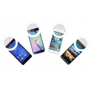 Lampa LED selfie tip inel pentru telefon, 36 LED-uri, 3 niveluri luminozitate, alimentare USB, prindere cu clema, alb rece - Img 5