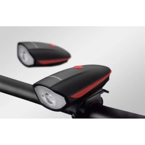 Lanterna bicicleta cu acumulator si sonerie, impermeabila IPX5, 250 lm, 1200 mAh, rosu - Img 6