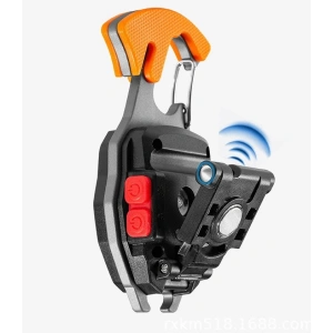 Lanterna multifunctionala, pentru camping, breloc, fluier, bricheta, surubelnita, desfacator sticle, reincarcabila USB-C, aluminiu/ABS, portocaliu - Img 10