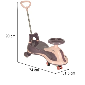 Masinuta pentru copii, fara pedale, maner ghidare, greutate maxima suportata 100 kg, 90 x 74 x 31.5 cm, roz - Img 2
