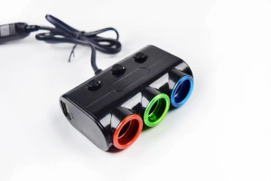 Multiplicator bricheta auto cu 3 iesiri si 2 USB, putere 120W, 12-24V - Negru - Img 4