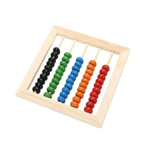 Numaratoare din lemn si 30 piese aritmetice, cifre, adunare, scadere, multicolor - Img 3