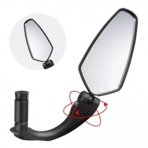 Oglinda retrovizoare pentru bicicleta, ajustabila, rotatie 360°, 11 x 6 cm, negru - Img 3
