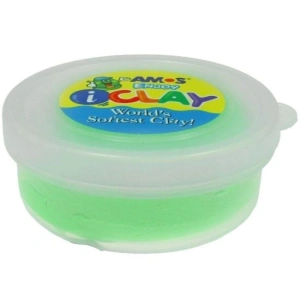 Plastilina elastica pentru modelare, culoare neon intensa, uscare fara crapare, 18 g, verde neon