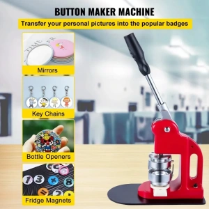 Presa manuala pentru confectionat insigne 75 mm, aparat profesional cu matrita inclusa, kit complet 100 componente, pentru ecusoane personalizate, branding si evenimente - Img 9