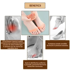 Protectii din silicon pentru picioare, previn durerile si bataturile, lavabile, reutilizabile, anti-alunecare, elastice, potrivite pentru orice incaltaminte, marime universala, crem - Img 5
