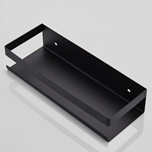 Raft pentru baie si bucatarie, otel inoxidabil, etajera universala, 50 x 10.5 x 6 cm, negru - Img 5