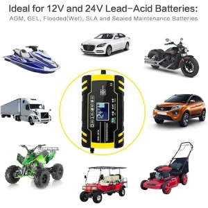 Redresor auto F cu afisare LED pentru baterii 12V-8A, 24V-4A, cabluri incluse - Img 5