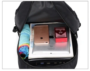 Rucsac barbati laptop impermeabil, antifurt, compartiment mare, material Oxford poliester nylon, ergonomic, scoala business calatorii, negru - Img 10