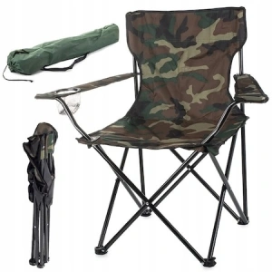 Scaun pliabil pentru camping,pescuit,din metal,sarcina maxima 120 kg - Camuflaj - Img 2