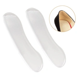 Set 2 branturi cu pernite de calcai, pentru pantofi cu toc, silicon transparente, marime universala, confort ridicat si fixare autoadeziva - Img 2