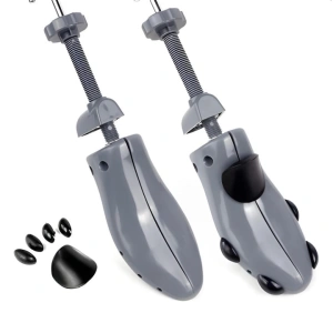 Set 2 sanuri incaltaminte reglabile, pentru largire si alungire pantofi, ABS si metal, marime 39-43, universale, gri