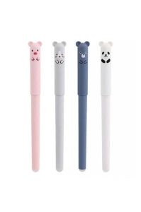 Set 4 pixuri cu cerneala albastra, functie de stergere, model cu animalute, grosime scriere 0.35 mm, multicolor, 14.5x1.5 cm, 4 rezerve incluse - Img 12