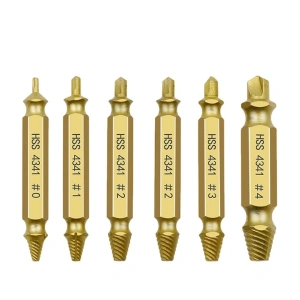 Set 6 burghie extractoare pentru suruburi rupte, 6 dimensiuni, cu cutie de depozitare, utilizare universala - Img 4