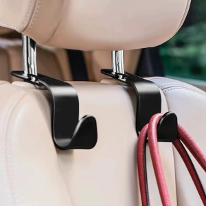 Set 8 suporturi carlig pentru scaun auto, negru, 12.7 x 6.8 cm, organizatoare pentru cumparaturi, genti si accesorii, rezistente pana la 40 kg - Img 4