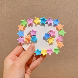 Set accesorii par 26 elastice, 20 elastice spiralate, 20 elastice 2 cm, 5 cleme steluta 0.8 cm, multicolor, cutie organizator - Img 5