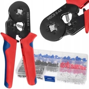 Set cleste pentru sertizare, patru falci, 500 buc terminale conductori cu auto-reglare, 0.25 - 10 mm2 - Img 1