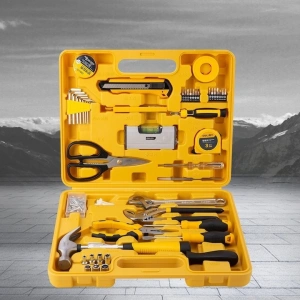 Set multifunctional, 48 piese, pentru uz casnic, cutie de depozitare inclusa, galben - Img 2