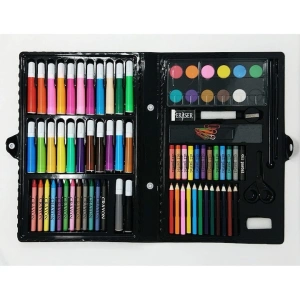 Set pictat si desen, 86 piese, gentuta depozitare tip valiza, 33.5 x 3.5 x 27 cm - complet, colorat si ideal pentru copii pasionati de arta