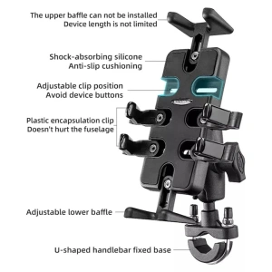 Suport de telefon pentru bicicleta, rotire 360°, negru - Img 5