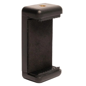 Suport telefon cu prindere pe arcuri, cap cu bila rotativ 360° si surub de blocare, deschidere 5.5-8 cm, montura 1/4 inch, ABS si metal, negru - Img 3