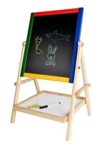 Tabla magnetica cu 2 fete de scris,pentru copii,inaltime maxima 65 cm,accesorii incluse - Img 3