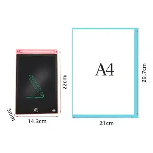 Tableta grafica de desenat pentru copii de 8.5 inch diagonala, cu buton de stergere si creion - Roz - Img 6