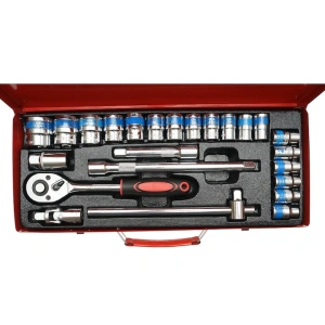 Trusa chei tubulare 1/2 24 piese 8-32mm cu clichet, extensii si adaptor, set profesional pentru mecanica auto si reparatii