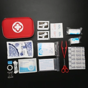 Trusa completa de prim ajutor, bandaje, plasturi, gheata instanta, lanterna, foarfeca, patura termica - Img 2