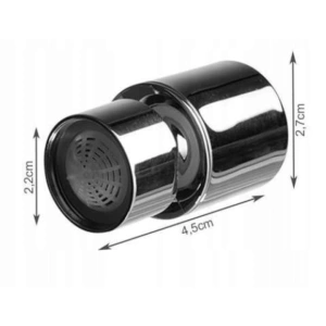 Aerator baterie chiuveta, economie apa pana la 70%, rotire pentru reglarea debitului 2-8 L/min, cromat, montaj universal, 2.2 x 4.5 x 2.7 cm - Img 2